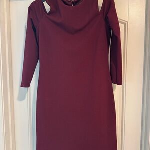 Elegant Burgundy Women's Dress